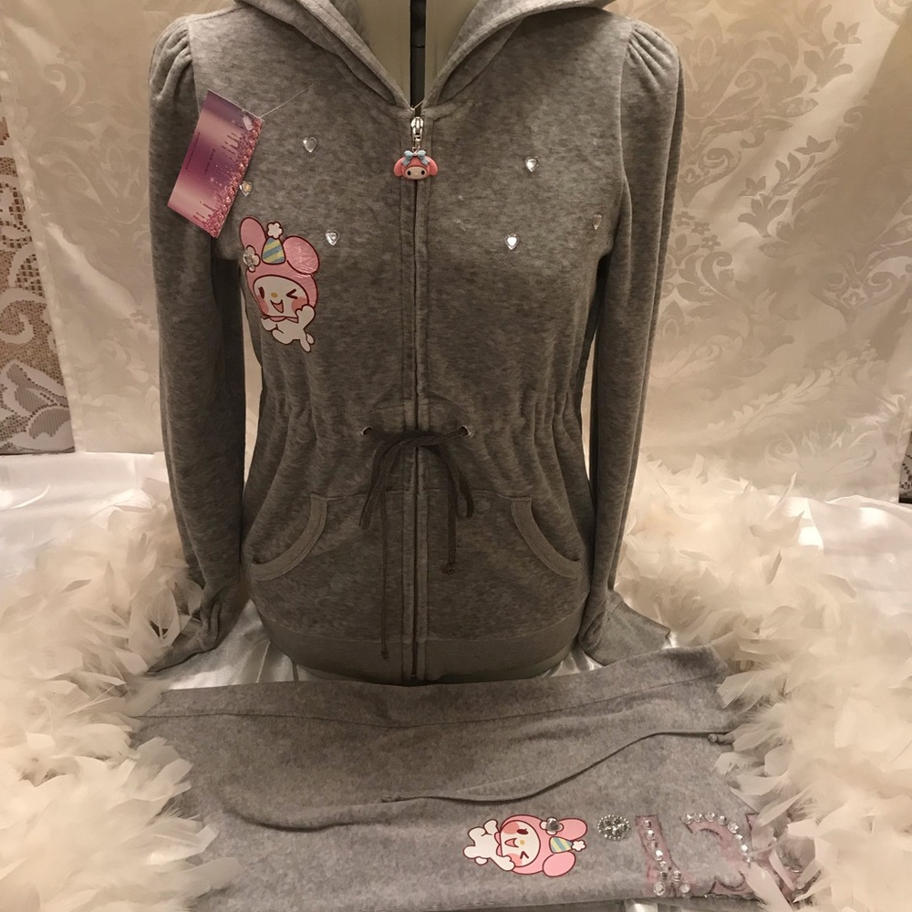 Adorable vintage y2k puff sleeve tracksuit with my melody and crystals💖 - Picture 12 of 16